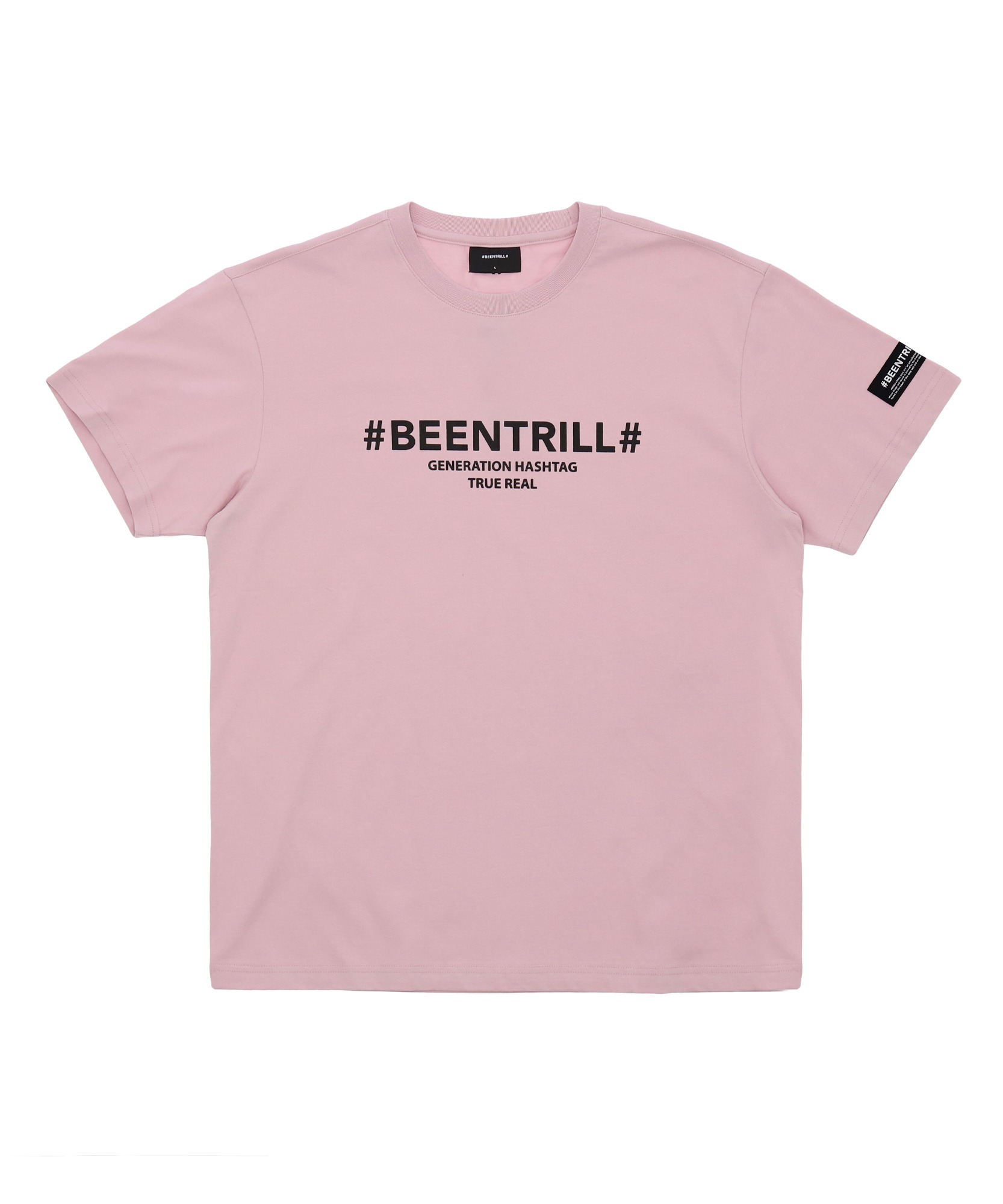 베이직 로고 컴포트핏 반팔 티셔츠(핑크)