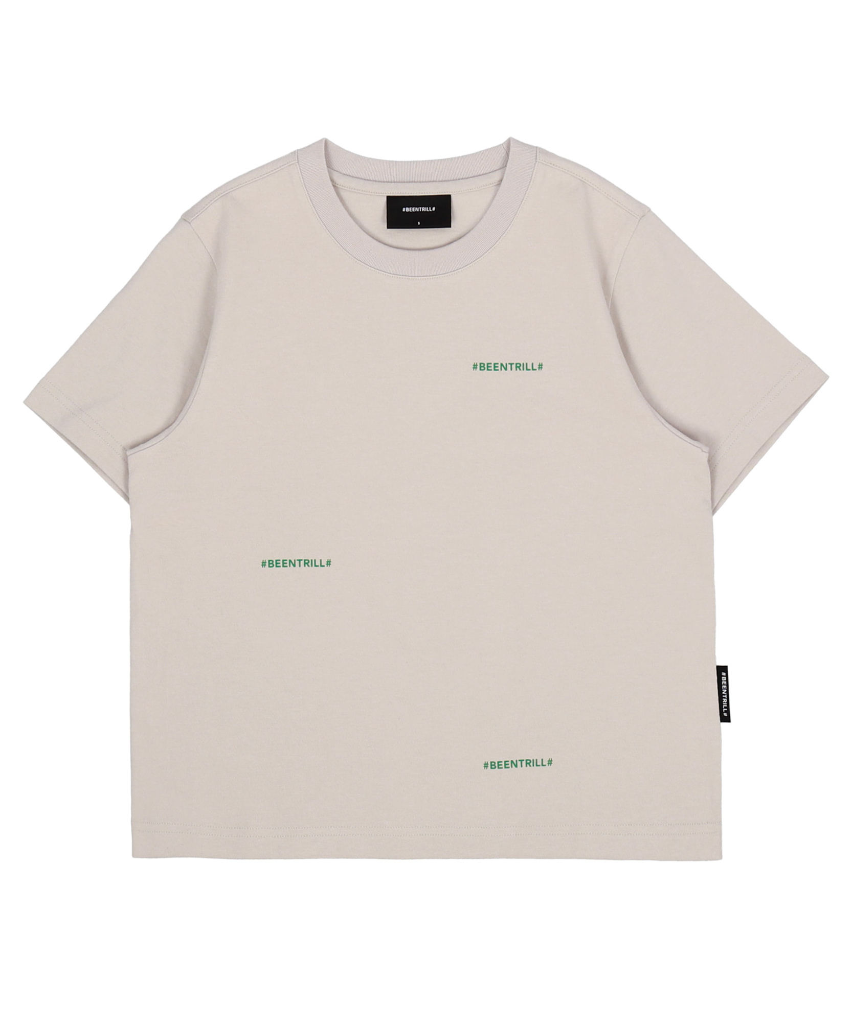 우먼즈 라임 모노그램 반팔 티셔츠(라이트 베이지)