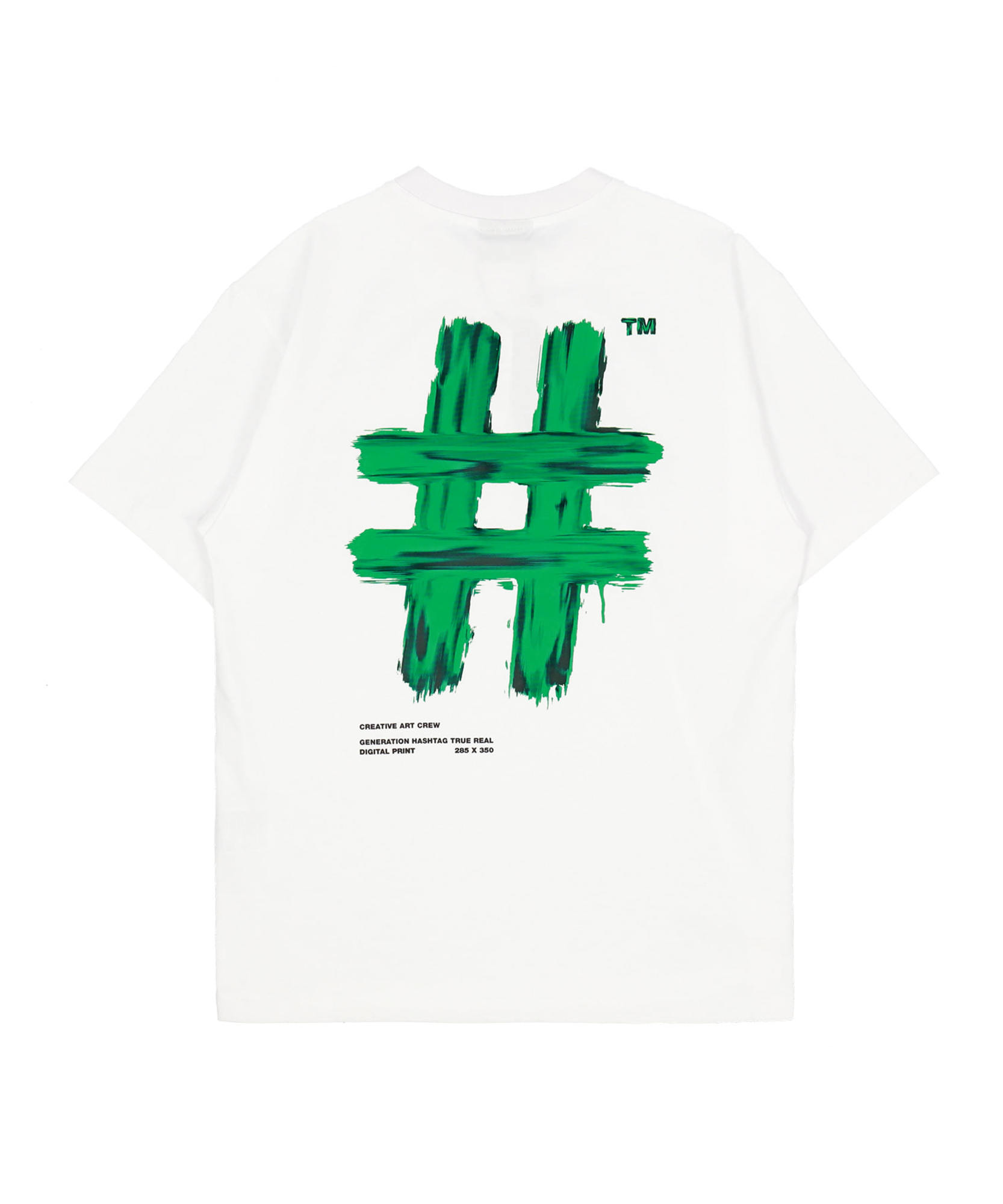 (G_LINE)페인팅 해시태그 오버핏 반팔 티셔츠(화이트)