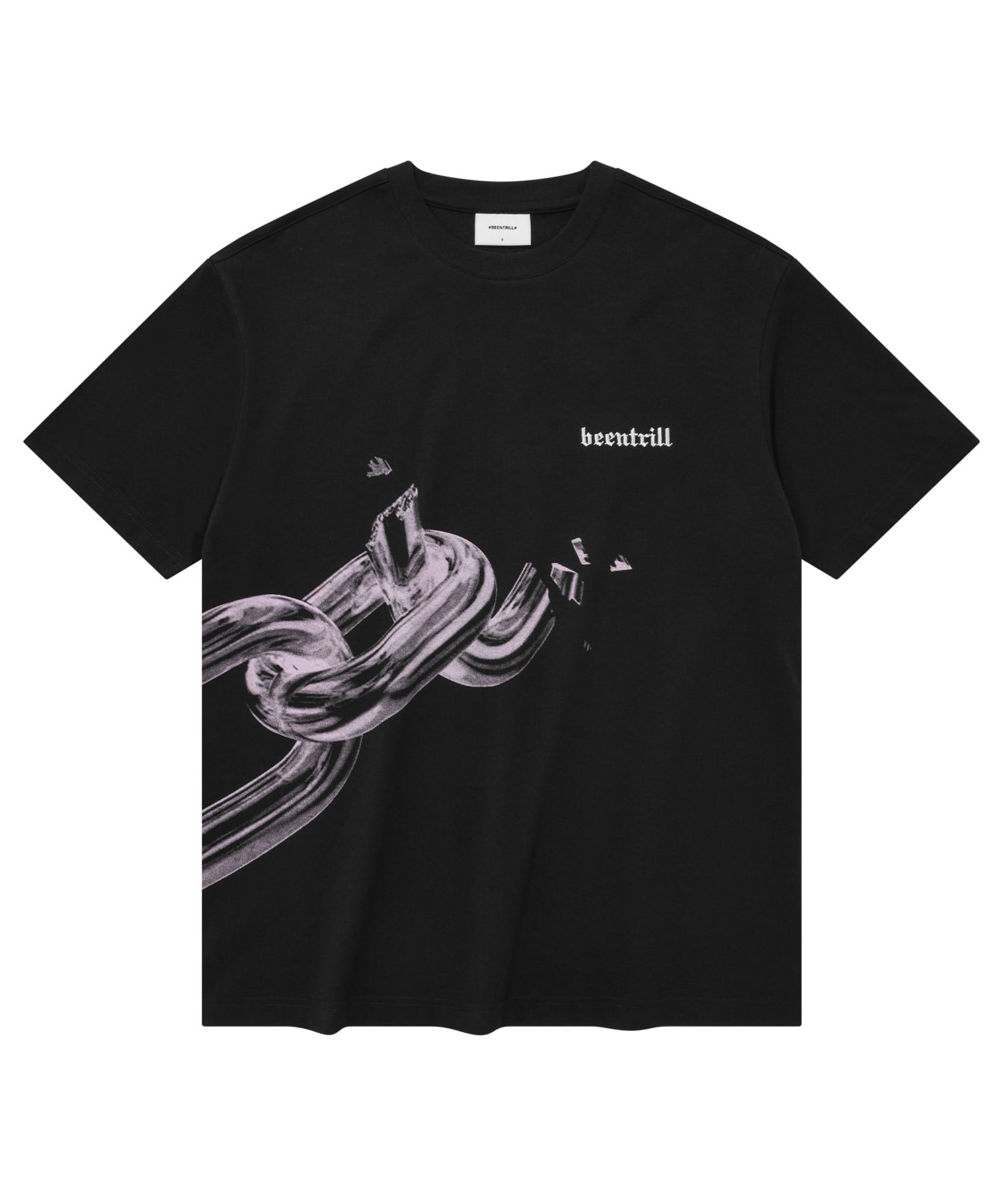 브레이킹 오버핏 반팔 티셔츠 (블랙)