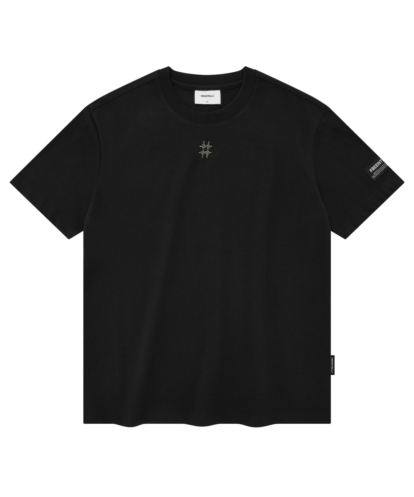 스타 해시태그 컴포트핏 반팔 티셔츠(블랙)