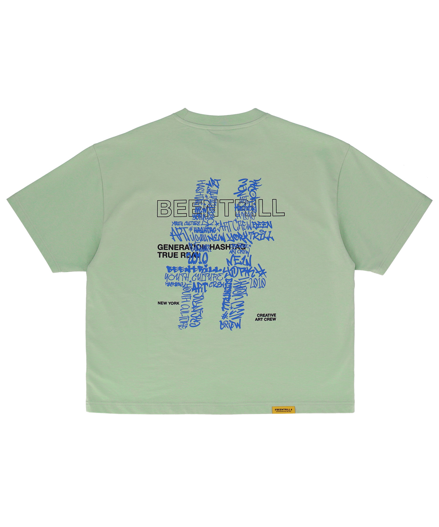 [우먼즈] 뉴 해시태그 오버핏 반팔 티셔츠(라이트 민트)