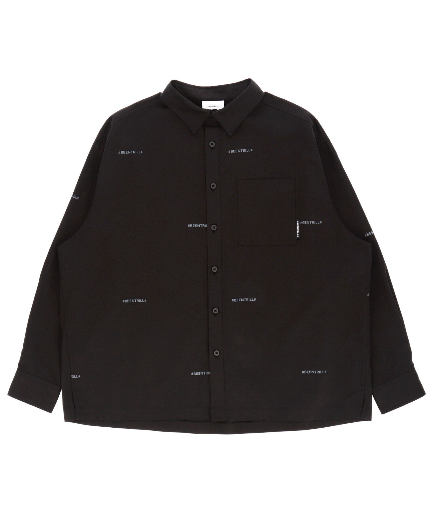 라임 모노그램 오버핏 셔츠(블랙)
