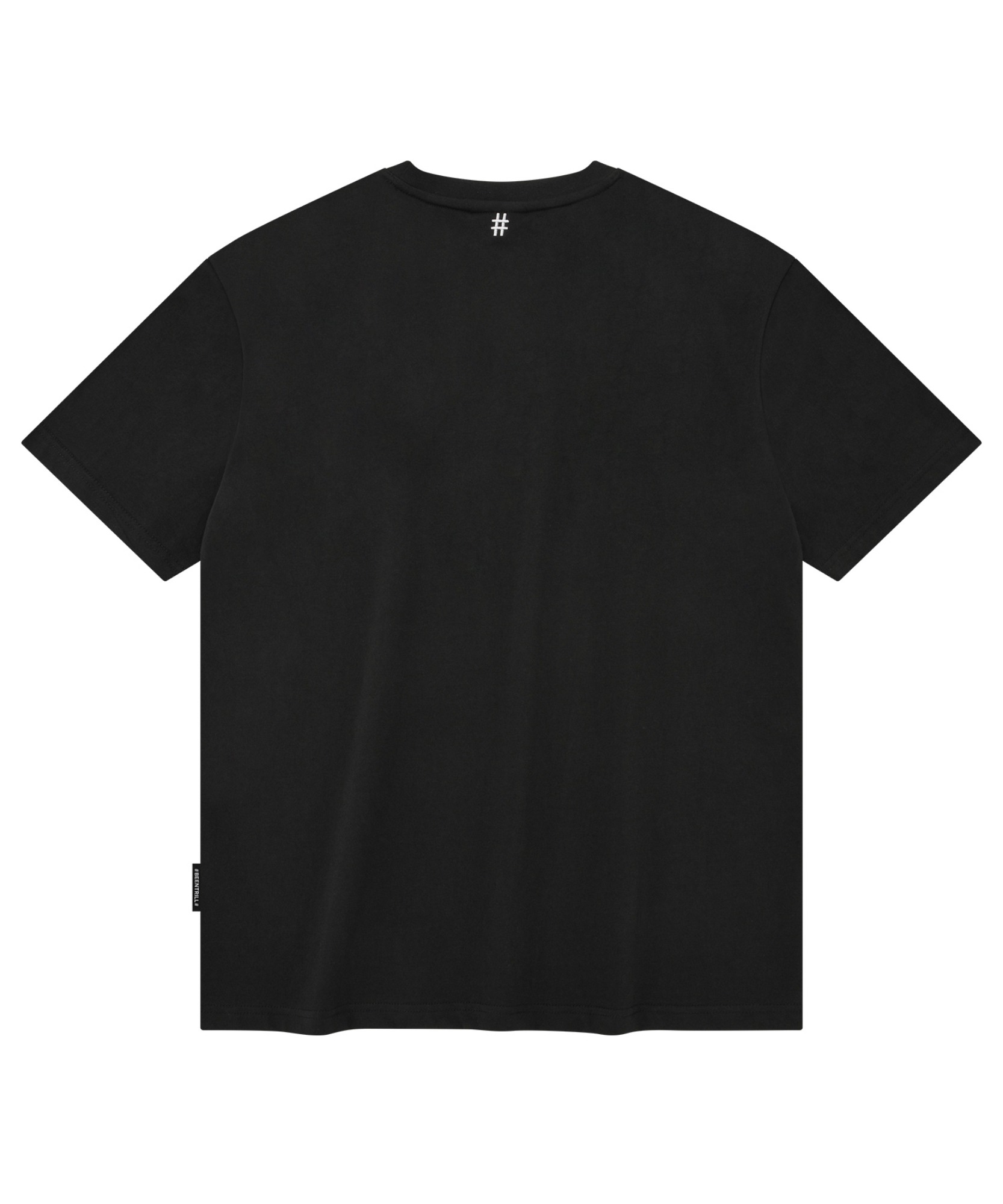 MINI 테이핑 해시태그 컴포트핏 반팔 티셔츠 (블랙)