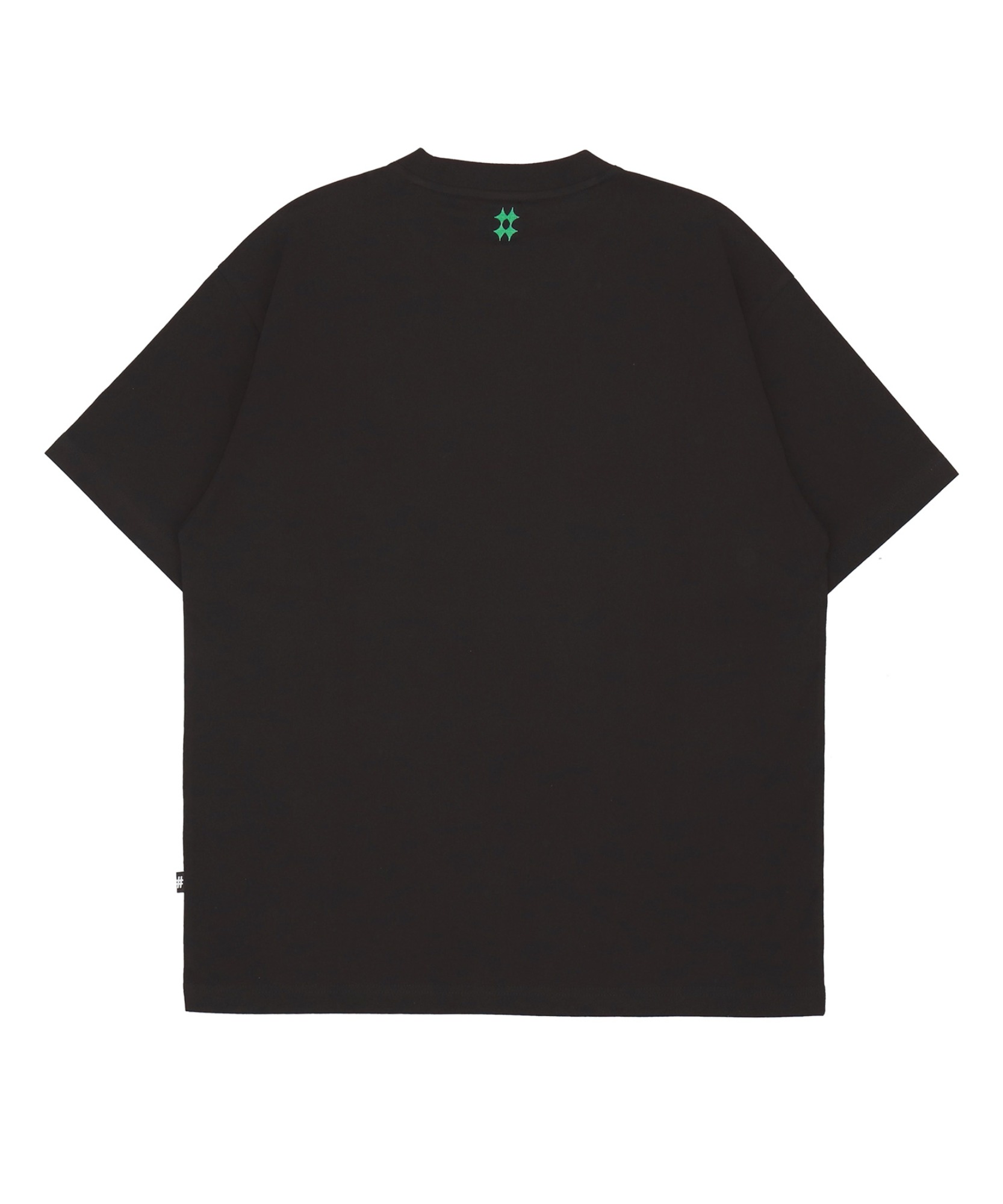 레이블 오버핏 반팔 티셔츠(블랙)